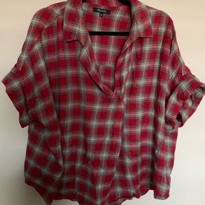 Madewell plaid button back blouse